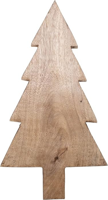 Mary Square Natural Brown Christmas Tree 17.25 x 9.5 Mango Wood Christmas Cheese Cutting Board | Amazon (US)