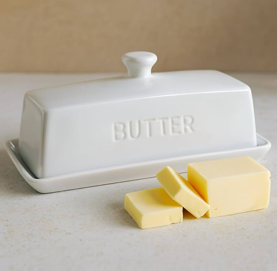 Butter Dish with Lid,WERTIOO Butter Dish With Lid for Countertop,7.6" x 3.3" Butter Tray,Butter H... | Amazon (US)