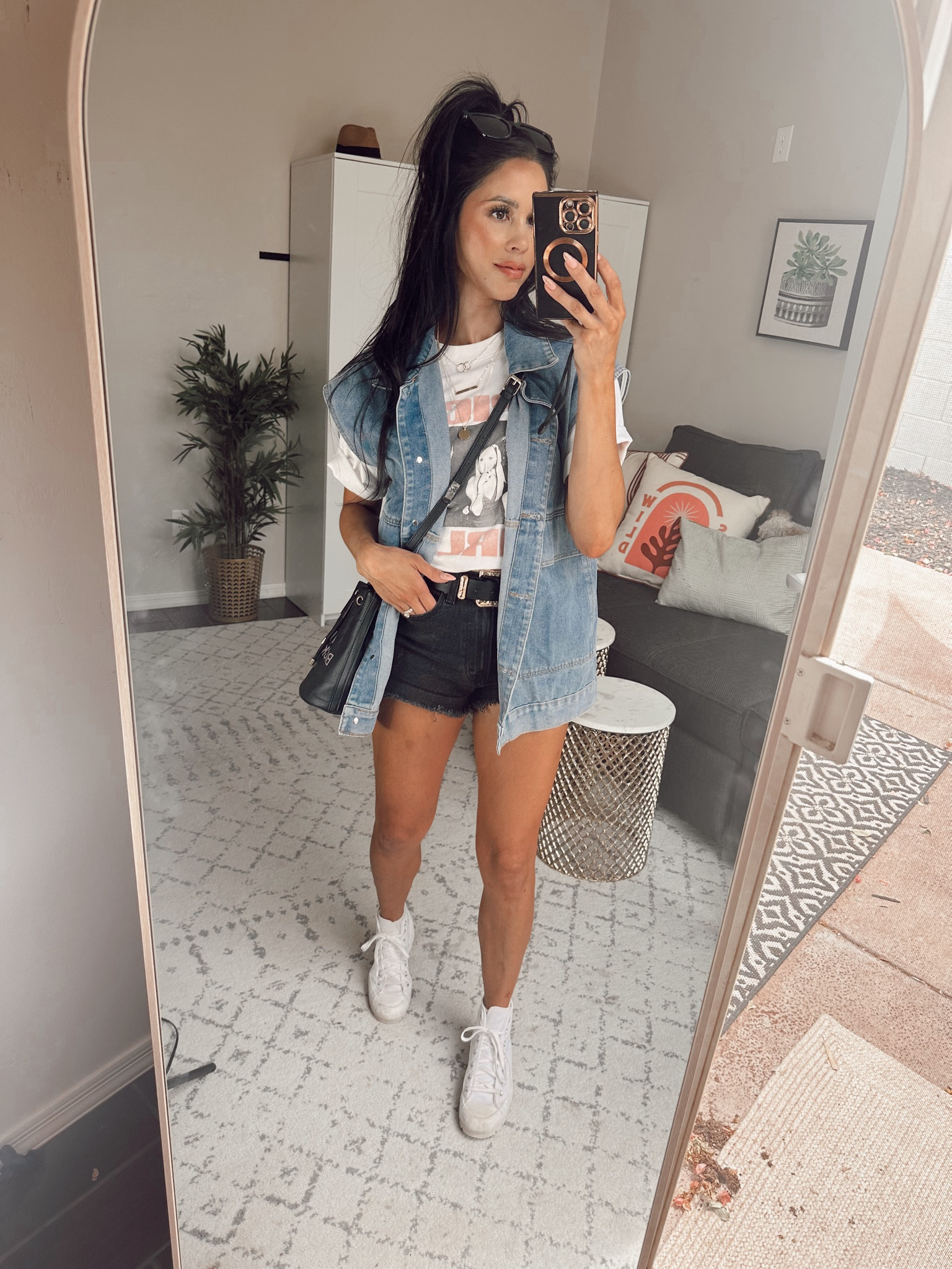 How cute would this summer outfit be for a travel or airport outfit?! I love elevating the basic tshirts and cutoff look 💋🍉💁🏻‍♀️💡✨🍒👏‼️ #ltkstyletip #target #abercrombie #walmart #oversizedtshirt #howtostyle #momfit #trending #trendy

#LTKxWalmart #LTKStyleTip #LTKFindsUnder100