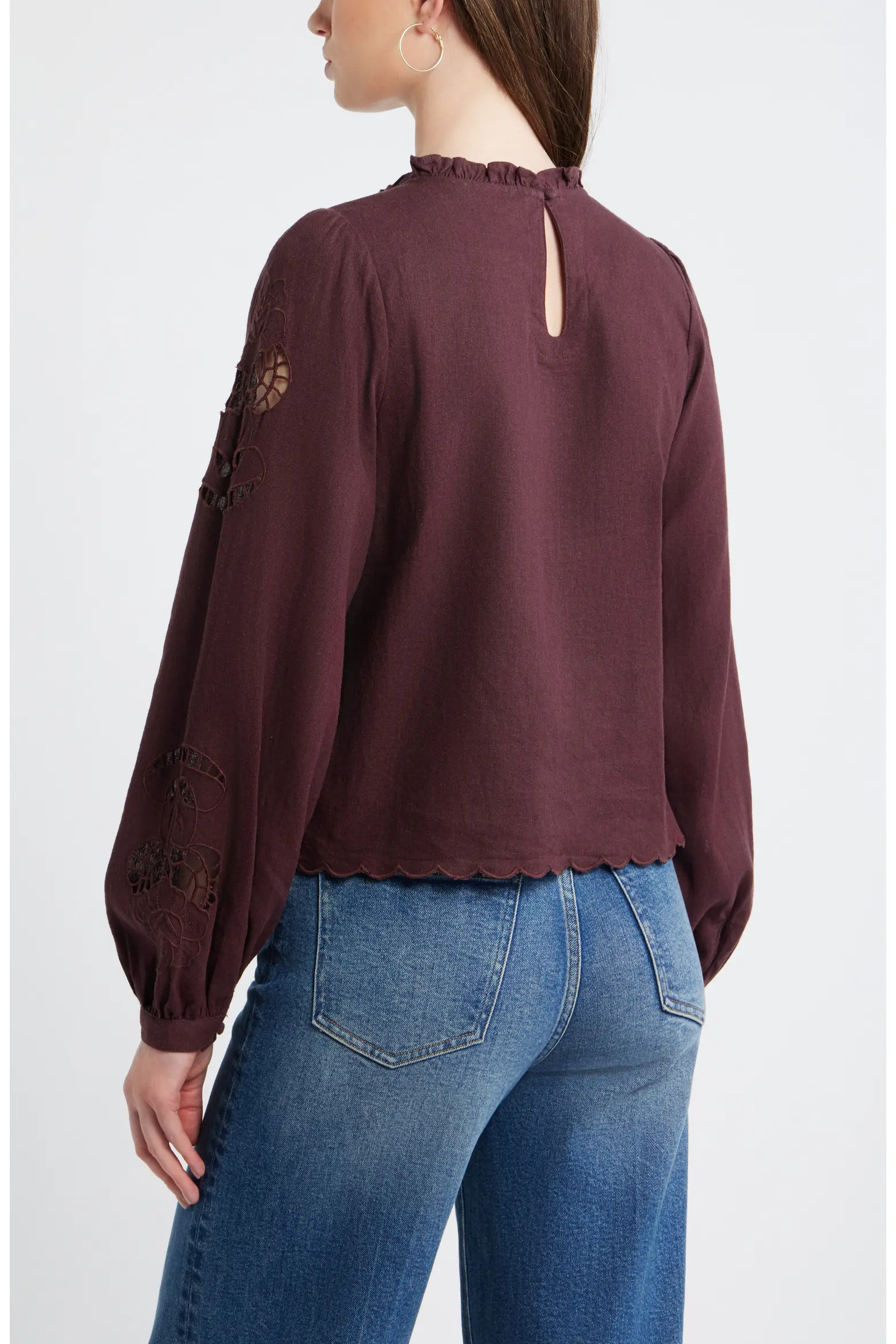 Open Floral Cutwork Linen Blend Top (Women) | Nordstrom | Nordstrom