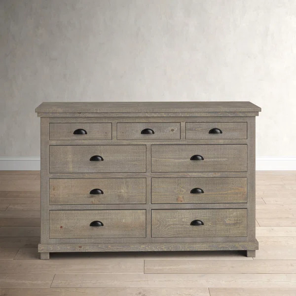 Lockridge 9 Drawer 64'' W Solid Wood Double Dresser | Wayfair North America