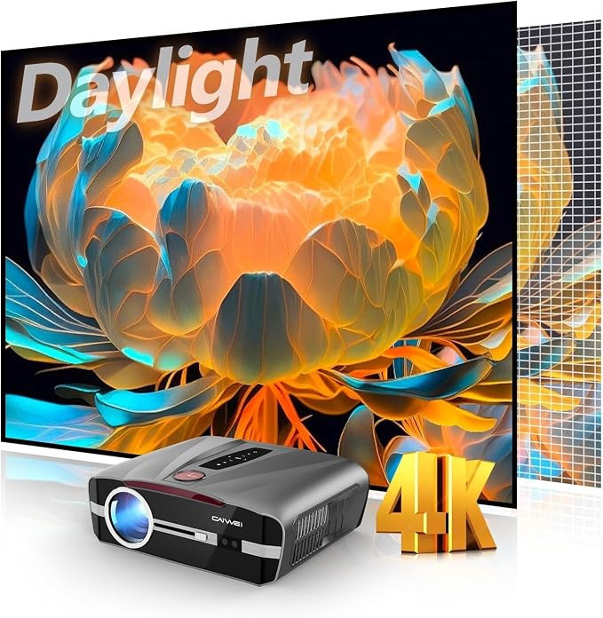 Daylight Projector 4K Ultra HD 2300 High ANSI Smart Home Theater with WiFi 6, Bluetooth, NFC, Str... | Amazon (US)