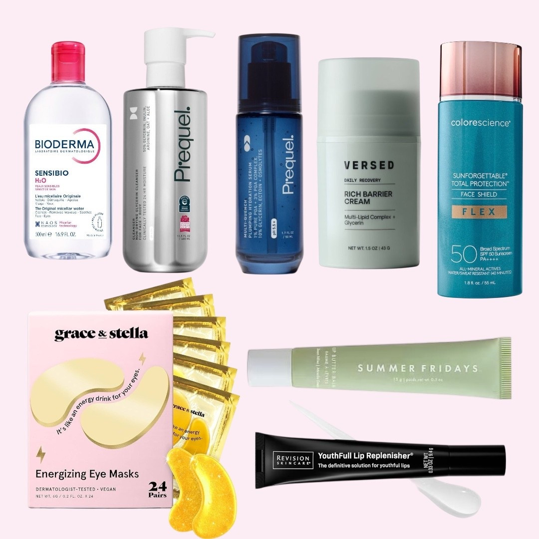 my go to skincare faves that I continually have repurchased over the past year+ !!

@Prequel Skin has been amazing for my sensitive skin! love the facial cleanser & plumping hydration face serum - kept my skin so hydrated all summer long (i usually get so dry in the winter but this was a game changer!!) 

@Summer Fridays lip butter balm - always my fave lippie 

colorescience face shield flex spf 50 (the best coverage for everyday wear !)

stella&grace energizing eye masks 

bioderma micellar water from @Target to clean face in AM

versed face lotion from @Target 

revision skincare lip replenisher  perf for overnight hydration






skincare routine, am skincare,  pm skincare, acne safe skincare, sensitive skin faves, tinted moisturizer

#LTKBeauty #LTKSeasonal #LTKgrwm
