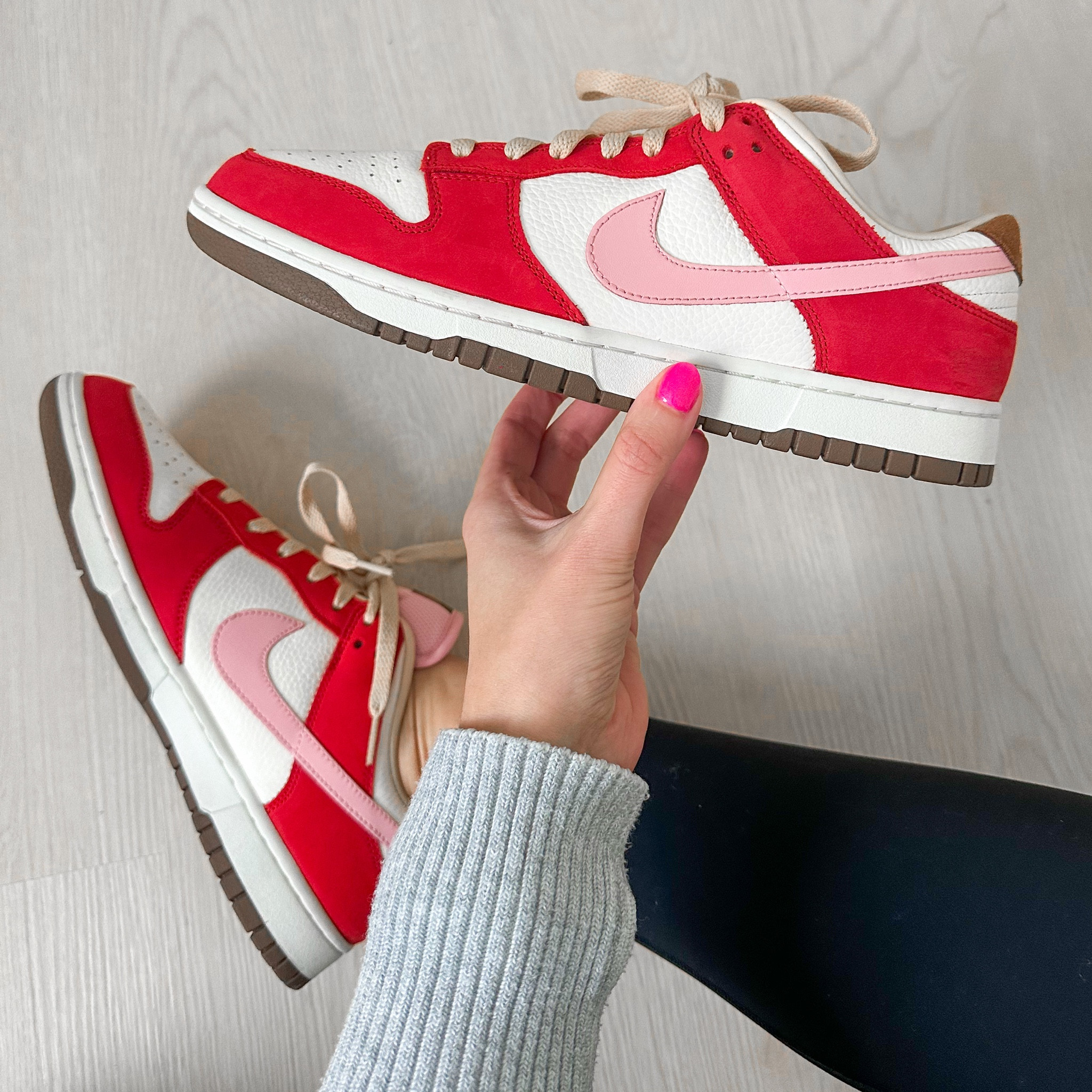Pink red and tan Nike dunks 

#LTKshoecrush #LTKMostLoved #LTKstyletip