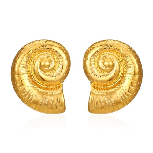RAUCHBE Gold Conch Shell Earrings for Women Vintage Vacation Seashell Earrings Boho Beach Summer Jewelry | Amazon (US)