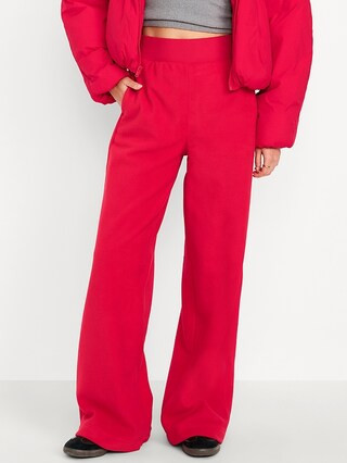 Extra High-Waisted Microfleece Wide-Leg Pants | Old Navy (CA)