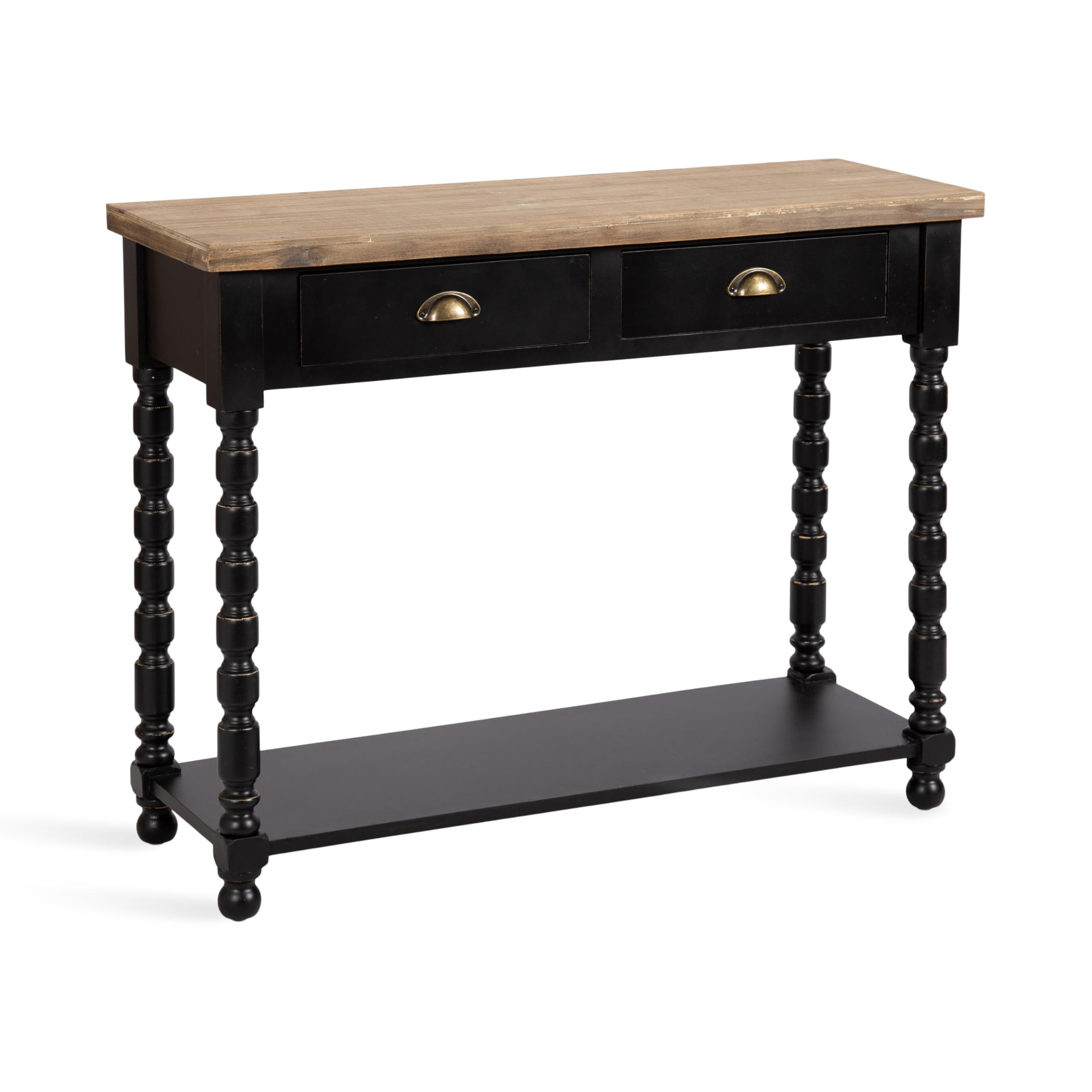 Kate and Laurel Rutledge Vintage Wooden Console Table with Shelf, 40 x 14 x 33, Hazelnut and Blac... | Amazon (US)