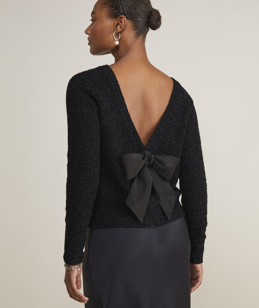 Shine Boucle Bow Back Sweater | vineyard vines
