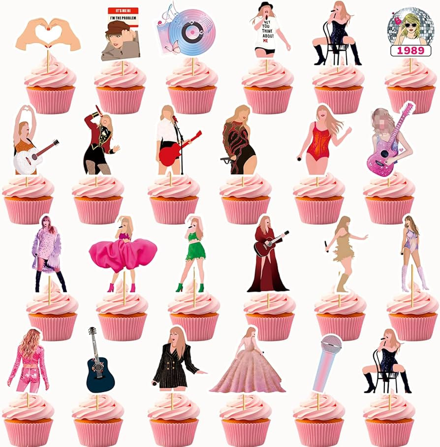 24pcs Popular Happy Birthday Cupcake Toppers, In My Birthday Era Cupcake Toppers, Super Star Part... | Amazon (US)