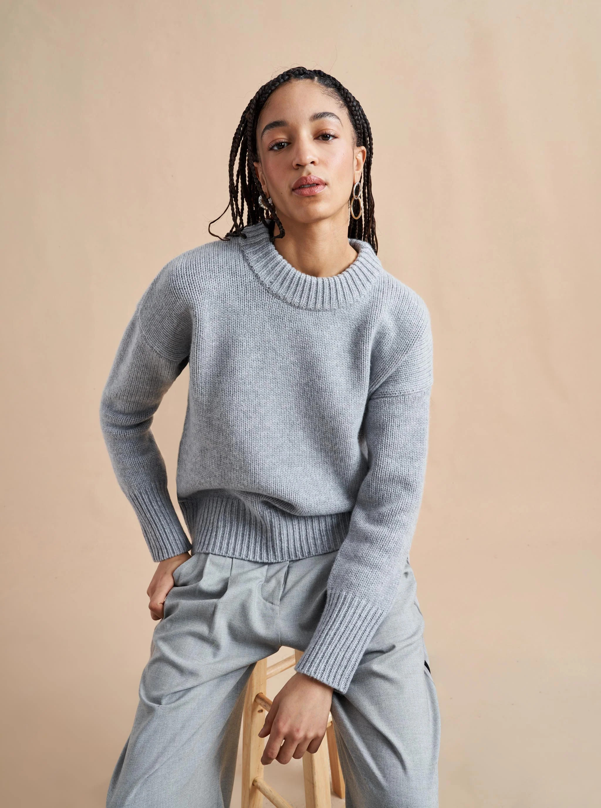 Grey Solid Marin Sweater Grey | La Ligne | La Ligne
