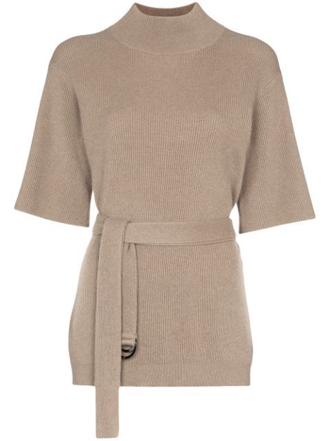 belted ribbed knit jumper | Farfetch (US)