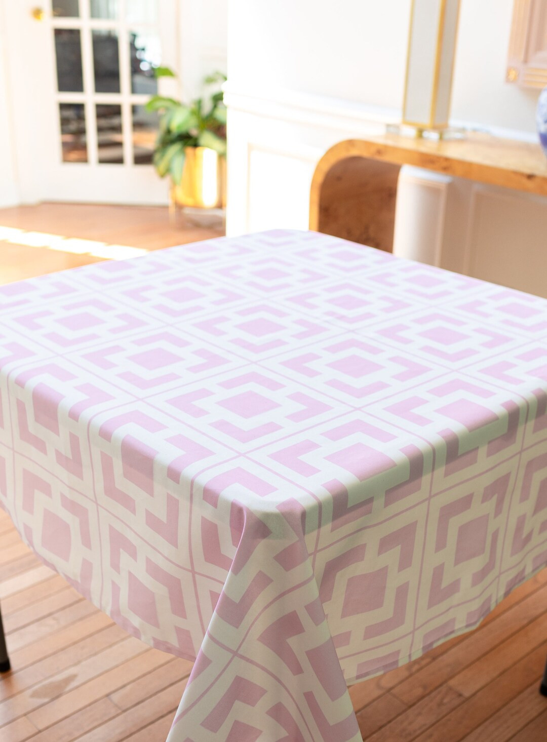 Pink Mahjong Tablecloth in Palm Springs Pattern, Mahjong Table, Mid-century Tablecloth, Gaming Ta... | Etsy (US)