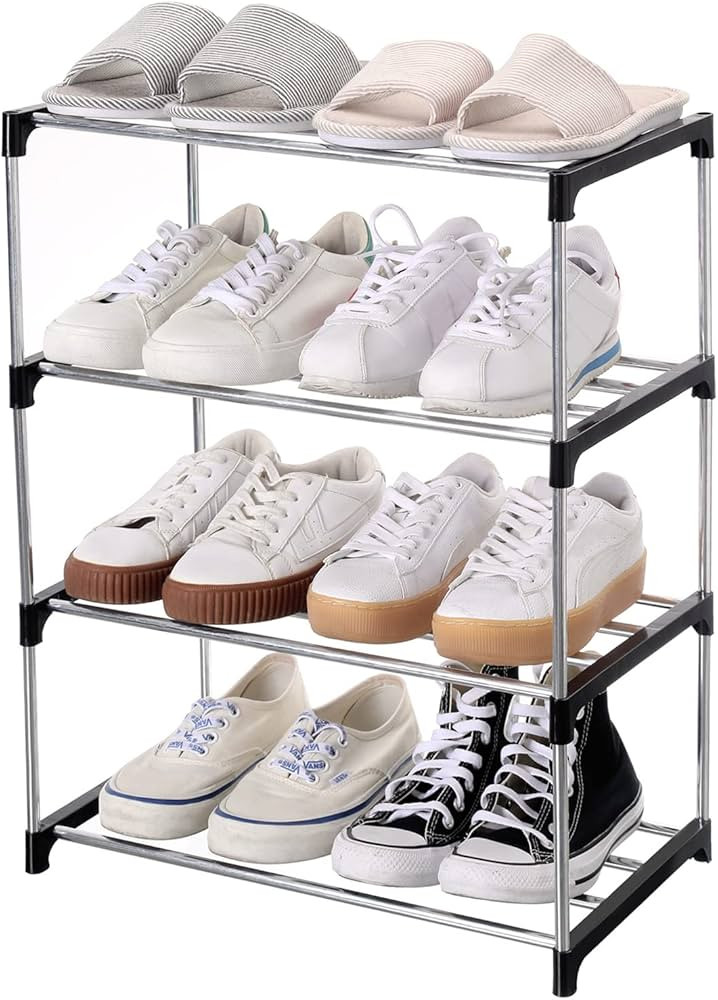 Jucaifu Stackable Small Shoe Rack, Entryway, Hallway and Closet Space Saving Storage and Organiza... | Amazon (US)