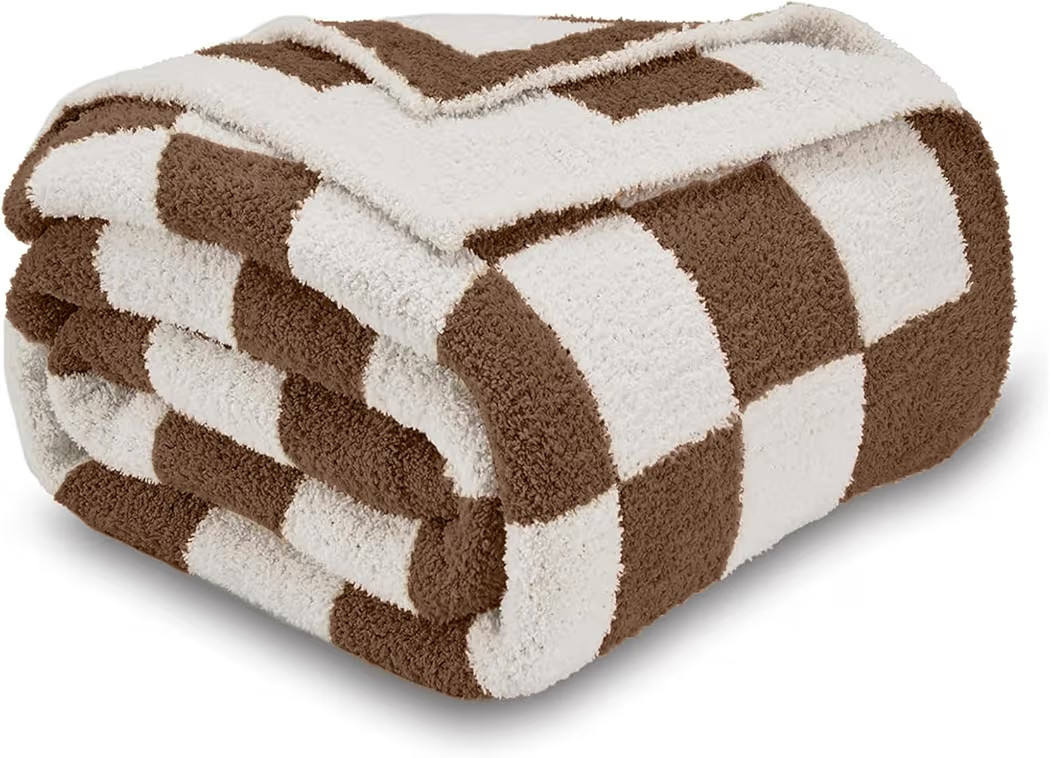CozeCube Super Soft Fullfy Microfiber Reversible Knitted Blankets, Warm Cozy Fuzzy Plush Throw, D... | Amazon (US)