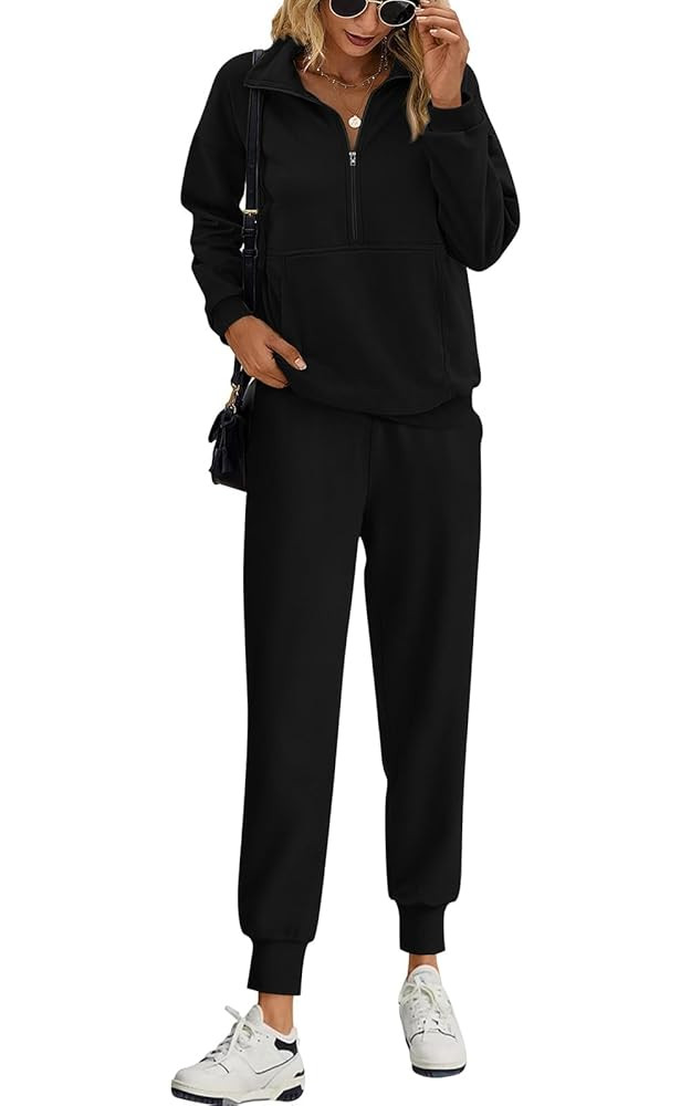 PRETTYGARDEN Long Sleeve Half Zip Sweatsuits Women 2 Piece Outfit Fall 2025 Casual Sweatshirt Swe... | Amazon (US)