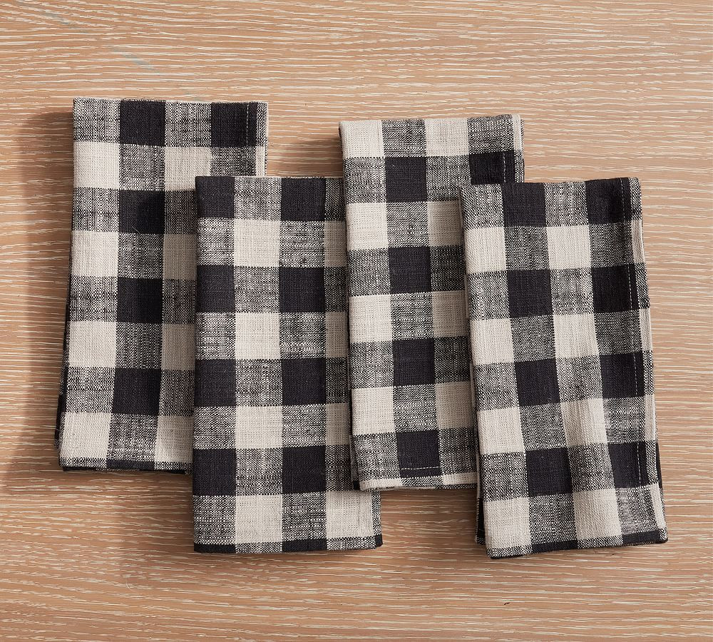 Dalton Check Yarn Dyed Cotton/Linen Napkins - Set of 4 | Pottery Barn (US)