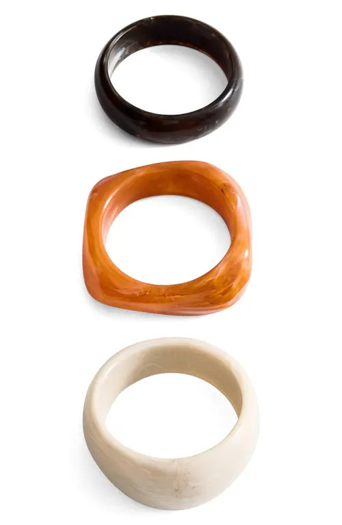 MANGO Set of 3 Combined Acrylic Bracelets in Orange at Nordstrom | Nordstrom