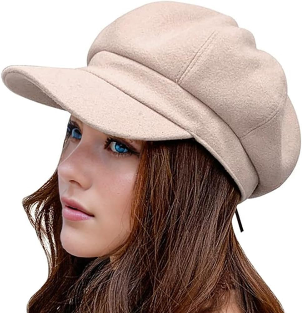 Women Newsboy Hat Octagonal Beret Cap,Girl Autumn and Winter Warm Beret Vintage Painter Hat | Amazon (US)
