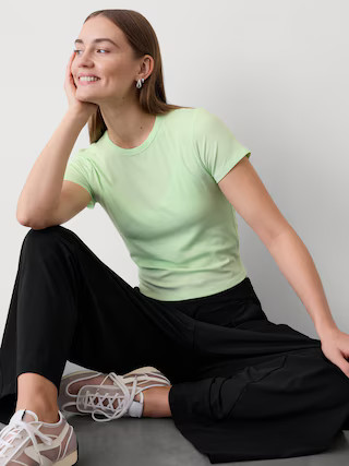 Signature Rib Crop Tee | Athleta