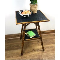 Antique Victorian Tiger Bamboo Side Table-Chinoiserie Small Drinks/Lamp Table-19Th Century Black Rattan & Table Or Plant Stand | Etsy (UK)