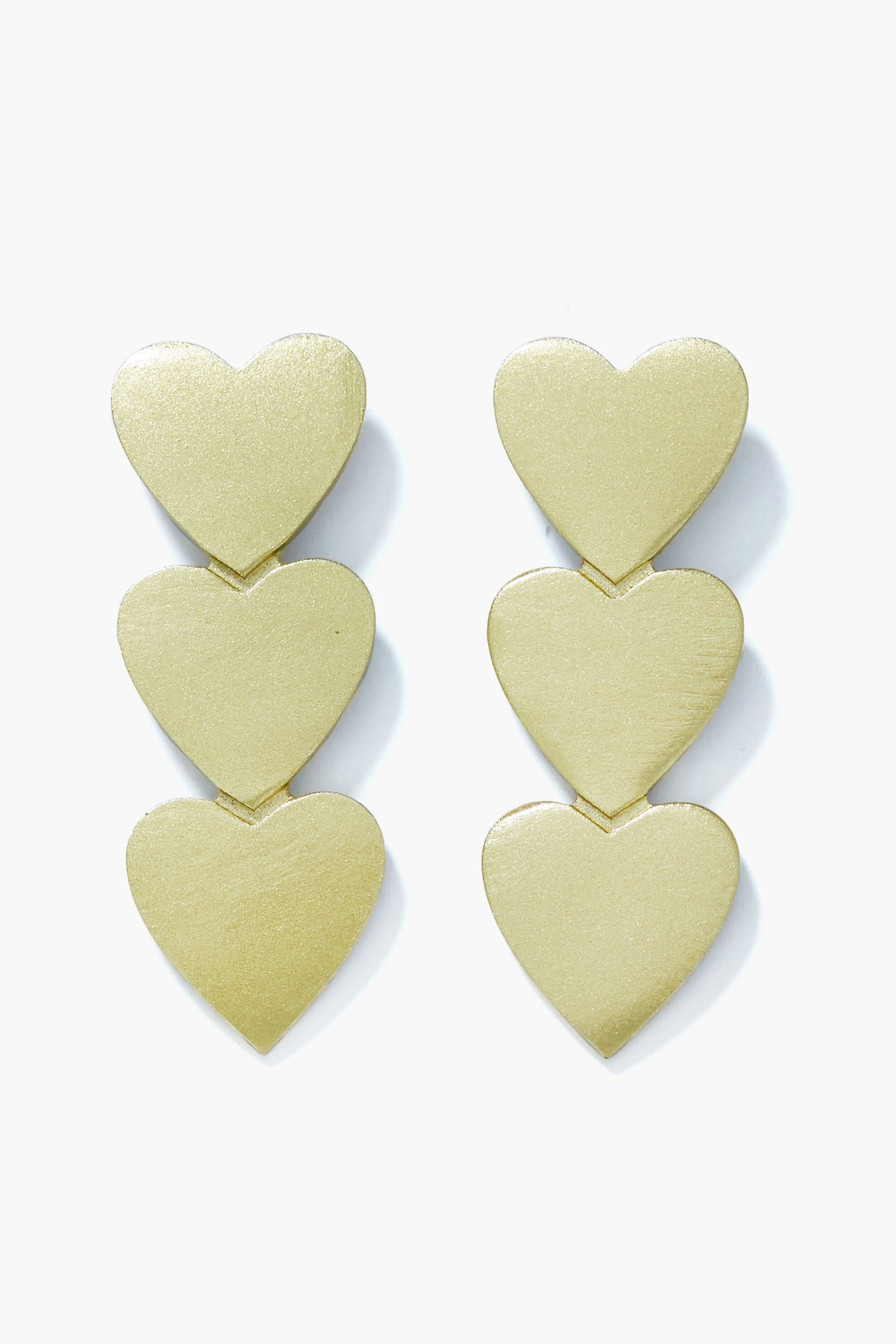 Gold Metallic Heart Earrings | Tuckernuck (US)