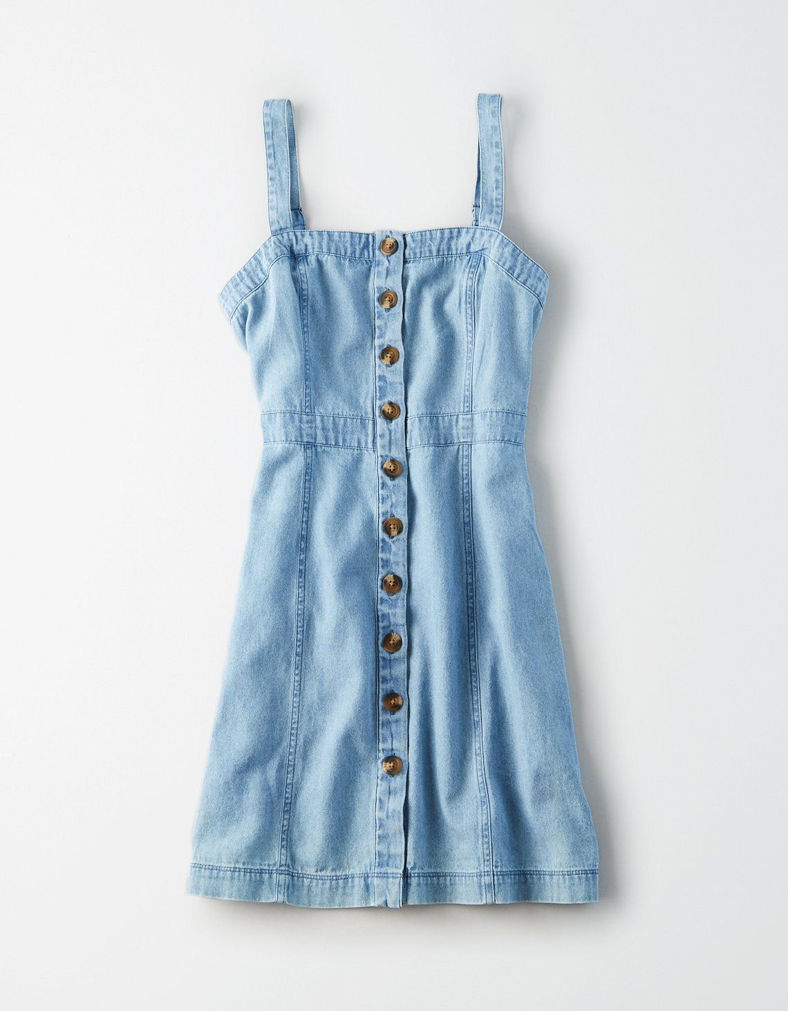 AE Button Front Denim Dress | American Eagle Outfitters (US & CA)