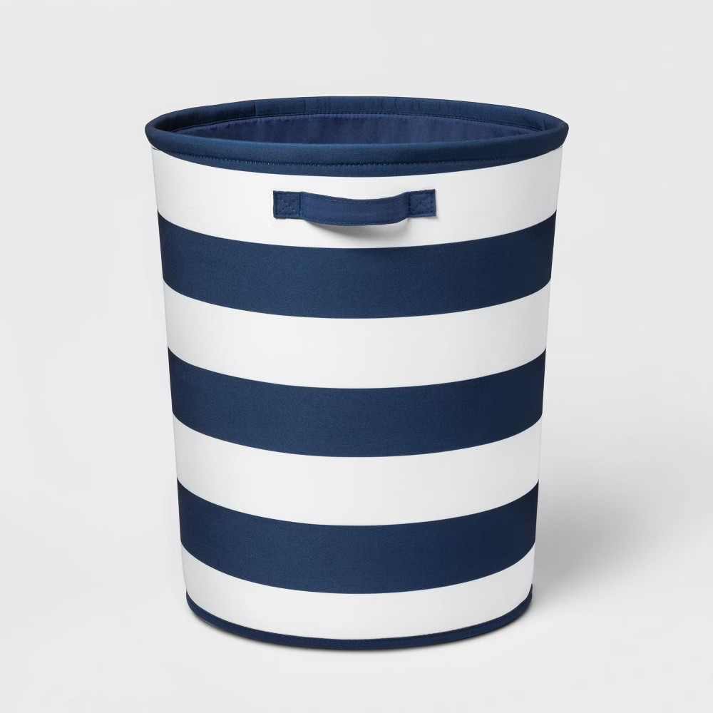 Extra Large Canvas Stripe Bin Navy - Pillowfort | Target