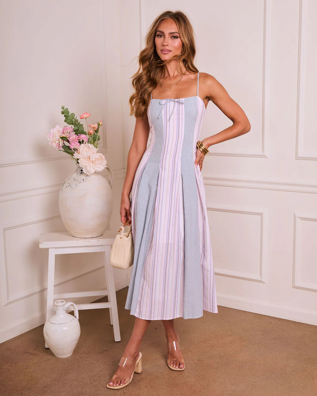 Closet Muse Striped Fit and Flare Maxi Dress | VICI