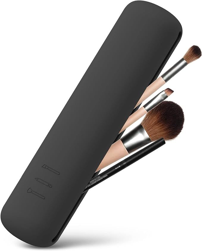 BEZOX Makeup Brush Holder - Travel Silicon Makeup Brush Case with Magnet Closure, Compact Brush P... | Amazon (US)