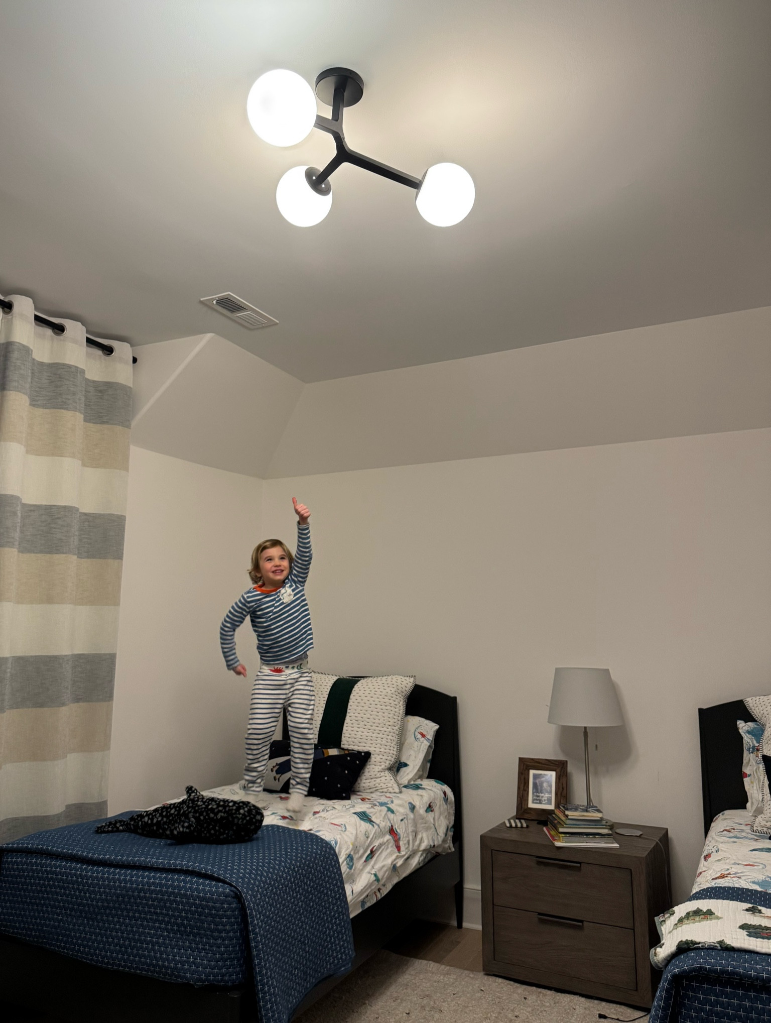 Blast off into style! 🚀 Our 5-year-old cannot get enough of this cool Sputnik ceiling light—it’s the perfect touch for his space-themed room! ✨ 

Kid-approved and mom-loved, this semi-flush mount light brings cosmic vibes to life. Shop our LTK for this stellar find at a fraction of the cost compared to designer brands! 🌌💫

#Lighting #BoysRoom

#LTKKids #LTKHome