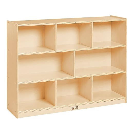 ECR4Kids 8-Compartment Mobile Storage Cabinet, 36in, Classroom Furniture, Natural | Amazon (US)