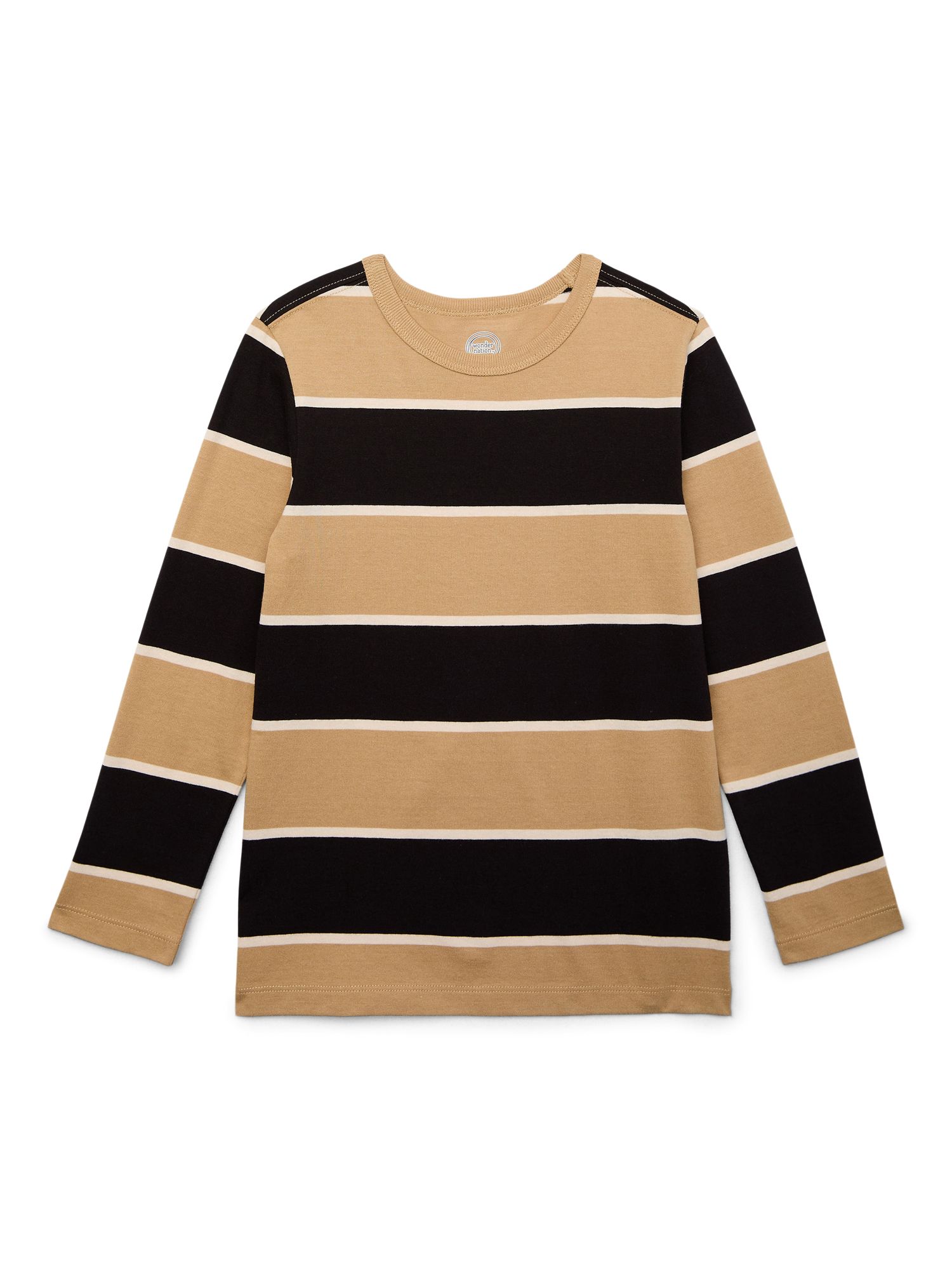 Wonder Nation Boys Long Sleeve Stripe T-Shirt, Sizes 4-18 & Husky - Walmart.com | Walmart (US)