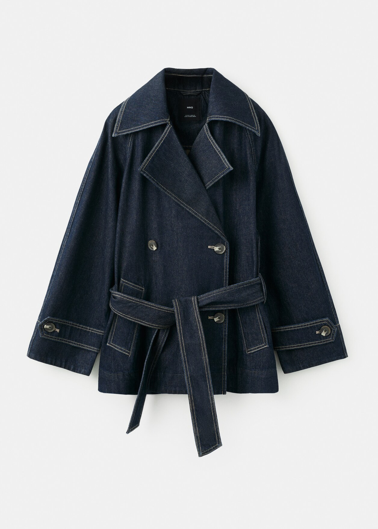 Denim trench coat with belt | Mango (US/MX/AU)