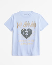 girls oversized def leppard graphic tee | girls tops | Abercrombie.com | Abercrombie & Fitch (US)