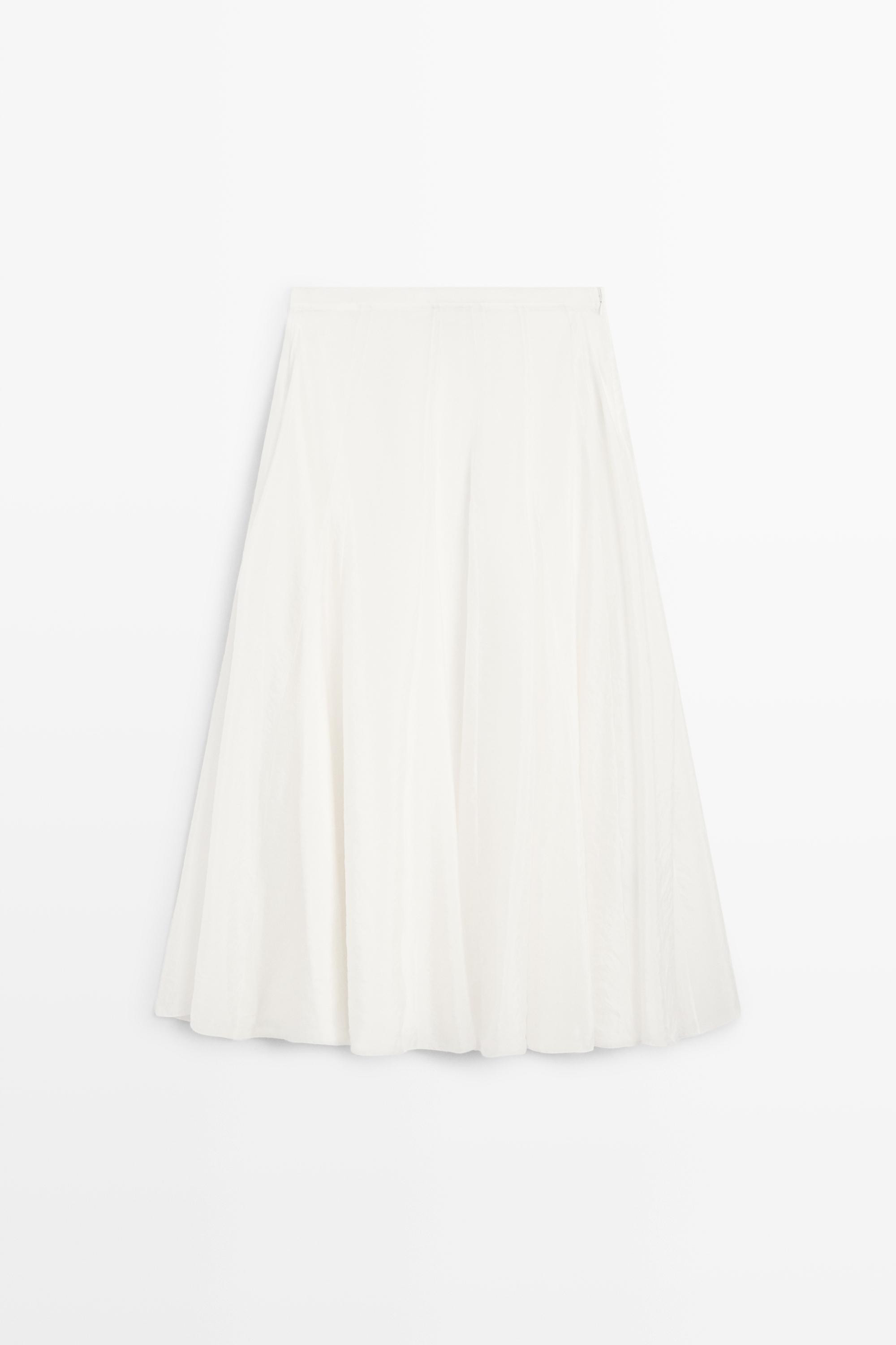 Flowy flared midi skirt  | Massimo Dutti | Massimo Dutti UK