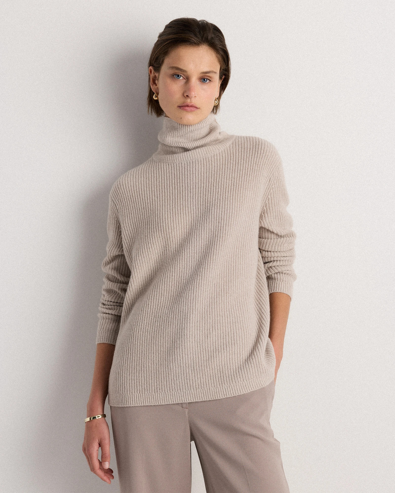 Mongolian Cashmere Fisherman Turtleneck Sweater | Quince