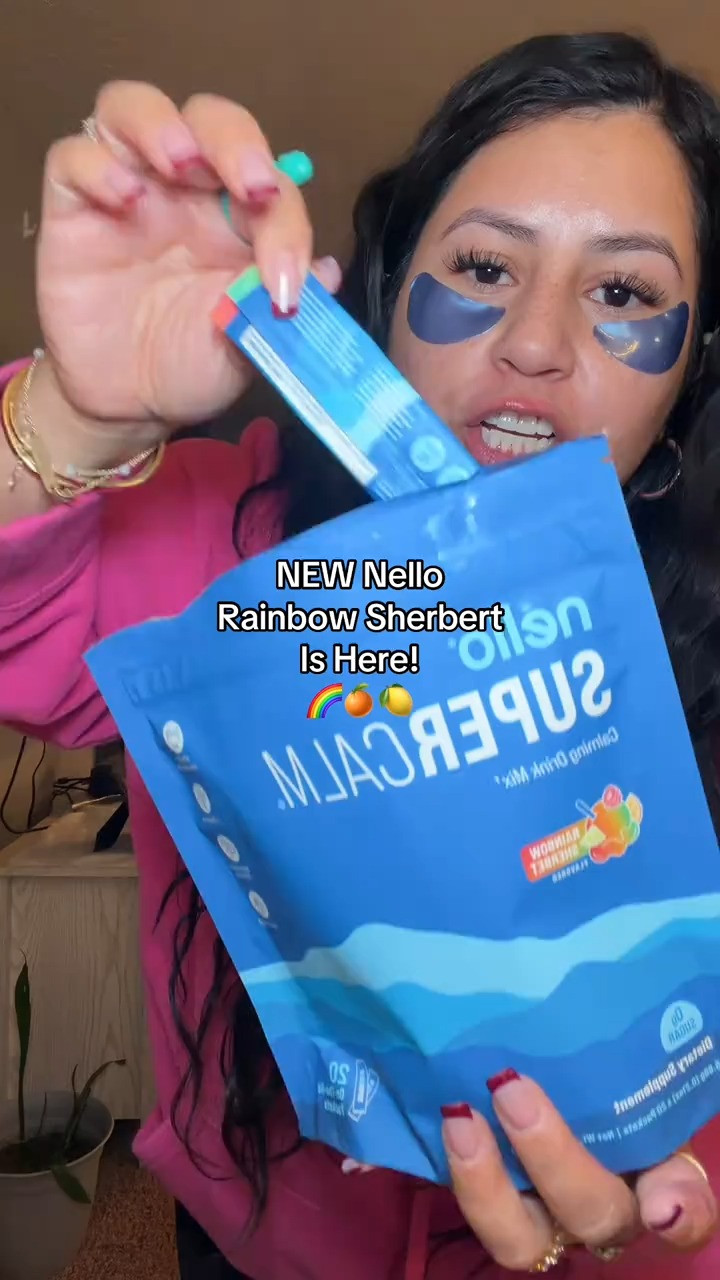 Drinking the new Rainbow Sherbet flavor feels like your nervous system just got a summer vacation 😌✨☀️🌈 

 #Nello #NellaSuperCalm #cortisolcocktails #ashwagandha #rainbowsherbet #LTKActive #LTKU #LTKHome