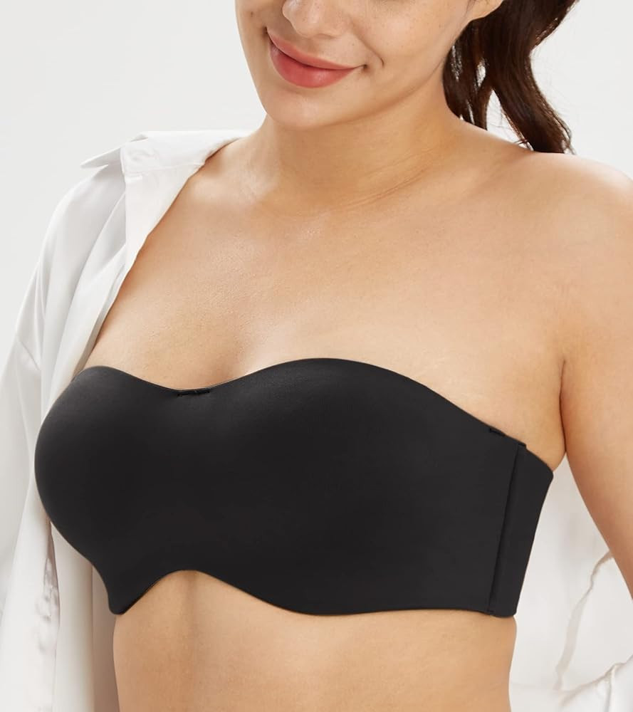 Lemorosy Women's Smooth Seamless Strapless Bandeau Non Padded Underwire Minimizer Support Bras | Amazon (CA)