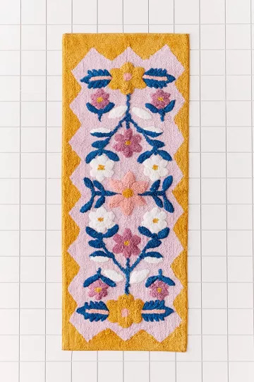 Molly Folk Floral Runner Bath Mat | Urban Outfitters (US and RoW)