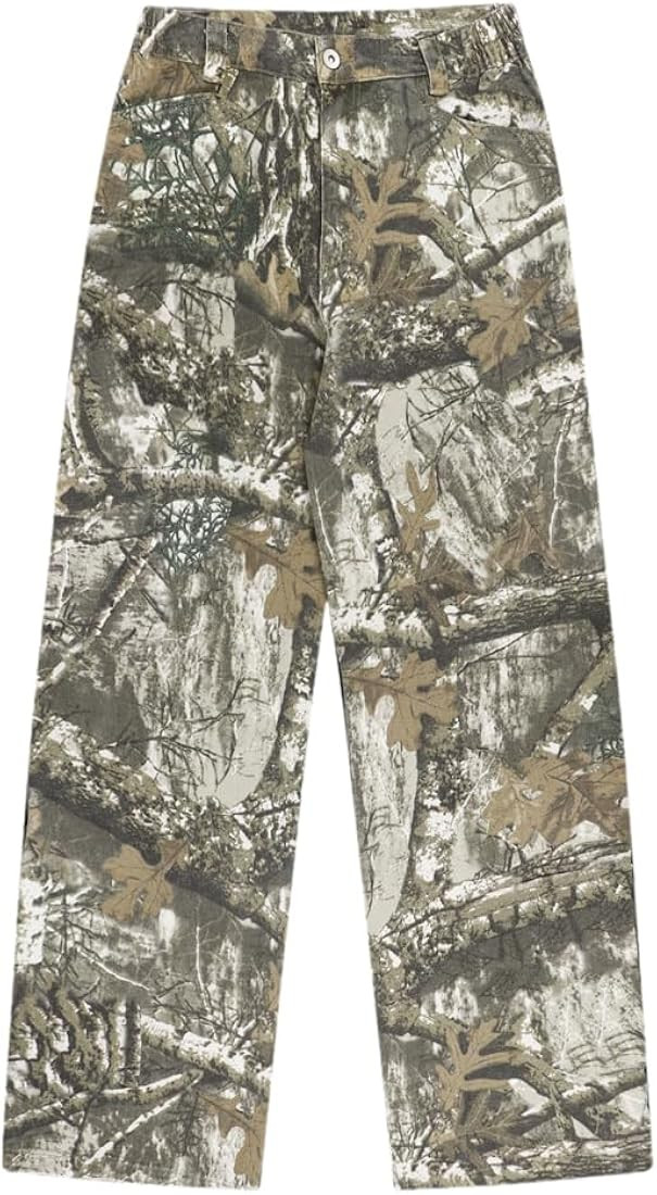 LaurelTree Camo Cargo Pants Straight Wide Leg Trousers Jeans Joggers Sweatpants with Pockets Stre... | Amazon (US)