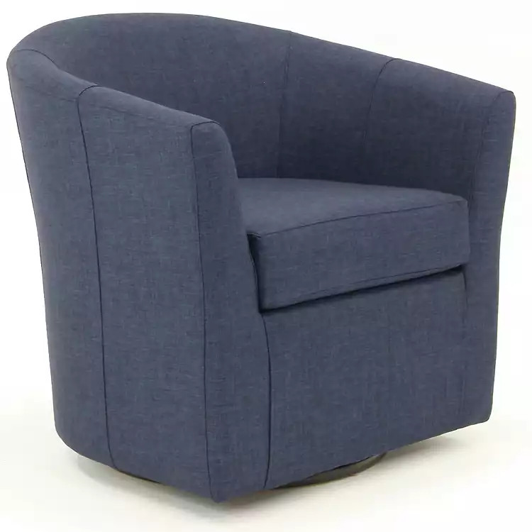 Chloe Cobalt Upholstered Swivel Chair | Kirklands Home | Kirklands