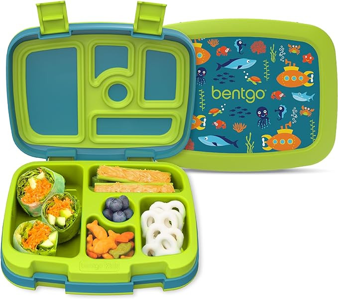 Bentgo Kids Prints Leak-Proof, 5-Compartment Bento-Style Kids Lunch Box - Ideal Portion Sizes for... | Amazon (US)