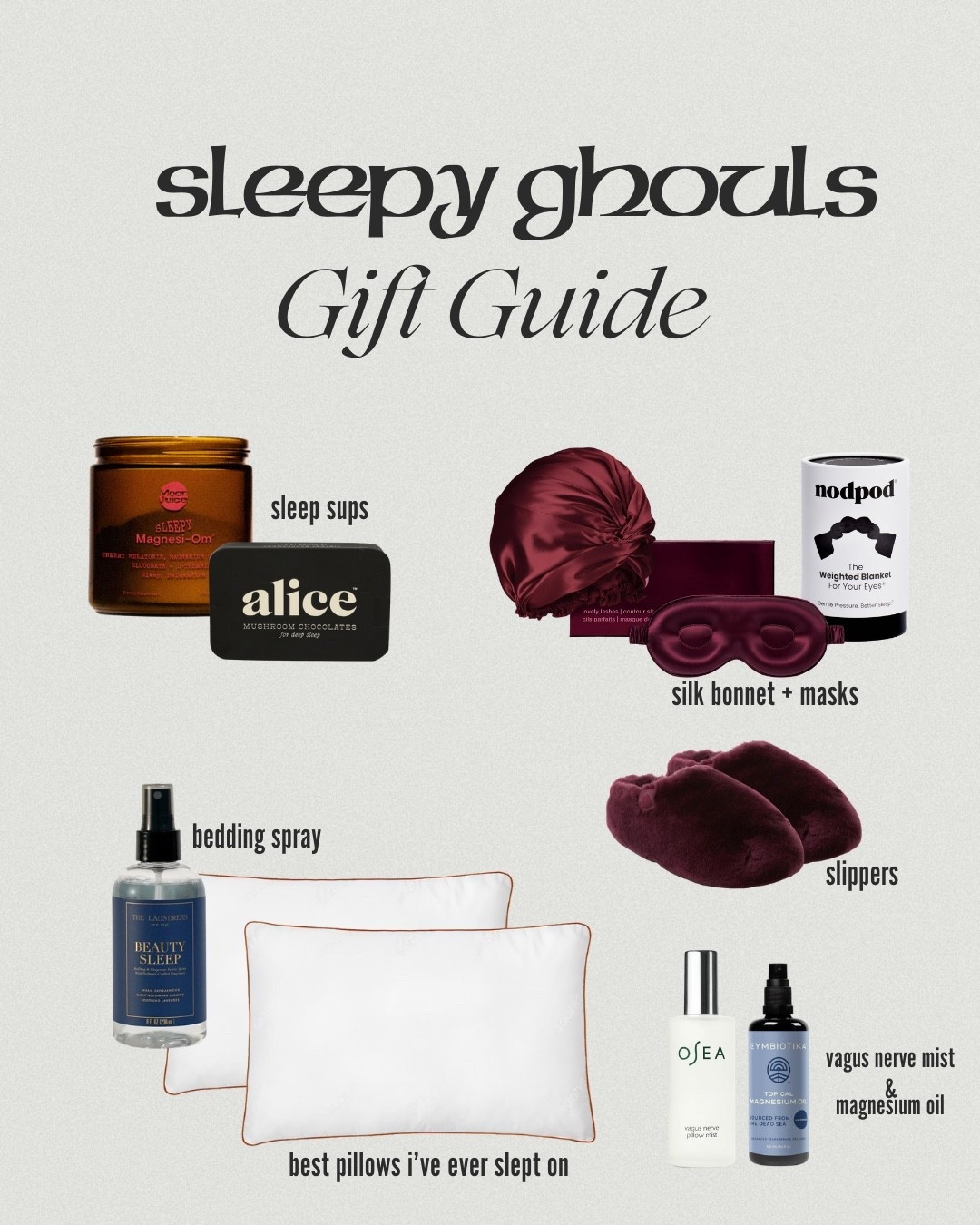 sleepy girl gift guide 🖤 

#LTKHome #LTKGiftGuide #LTKHoliday
