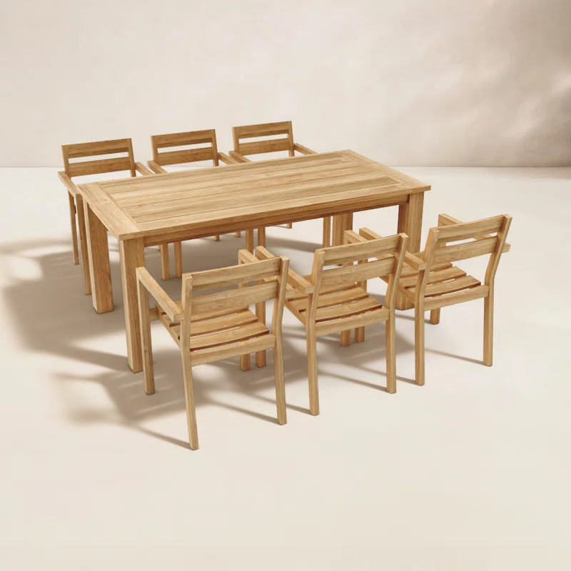 Beardall 6-Person Teak Outdoor Dining Set | Wayfair North America