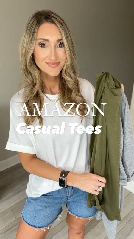 Amazon casual tees. Comfy. Casual. Mom style. Abercrombie shorts 

#LTKunder50 #LTKstyletip #LTKFind