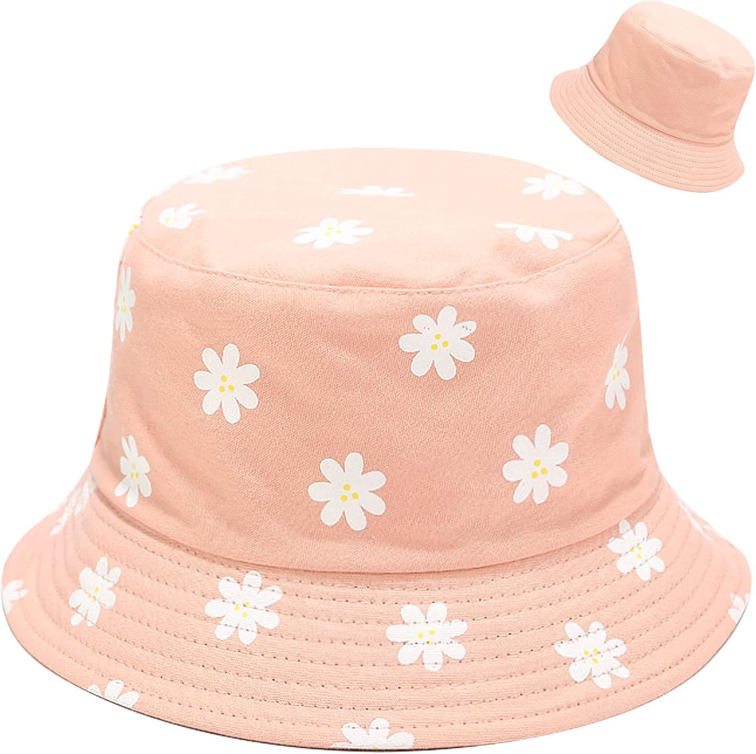 XYIYI Cute Bucket Hat Beach Fisherman Hats for Women, Reversible Double-Side-Wear | Amazon (US)