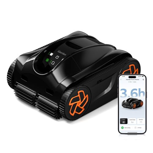 iGarden Robotic Pool Cleaner K Series, Cordless Pool Vacuum Robot for Inground & Above Ground Pools, Smart Navigation, Touchscreen, Self-Parking, Cleans Floor, Wall & Waterline, 220 Min | Amazon (US)