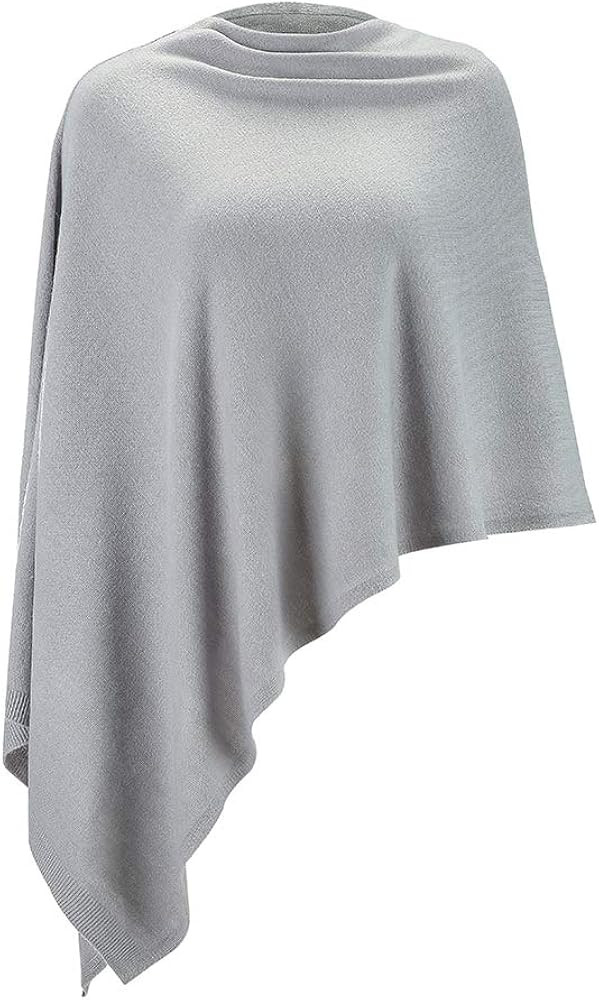 Fomolom Women Ponchos Sweater Versatile Lightweight Solid Knitted Shawl Wrap Scarf Cape Accessori... | Amazon (US)