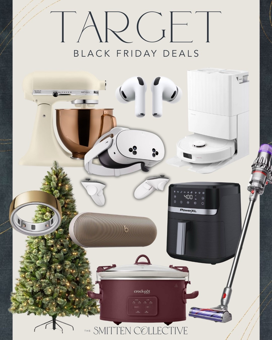 Target Black Friday Deals! Lots of great home and tech items on sale!! Including this mixer, vacuums, best-selling artificial tree, speaker, crock-pot, VR headset, AirPods, air-fryer, Oura Ring and more! 

Black Friday, Black Friday deals, sale alert, target sales, target deals, target home, cyber week 



#LTKSaleAlert #LTKCyberWeek #LTKGiftGuide