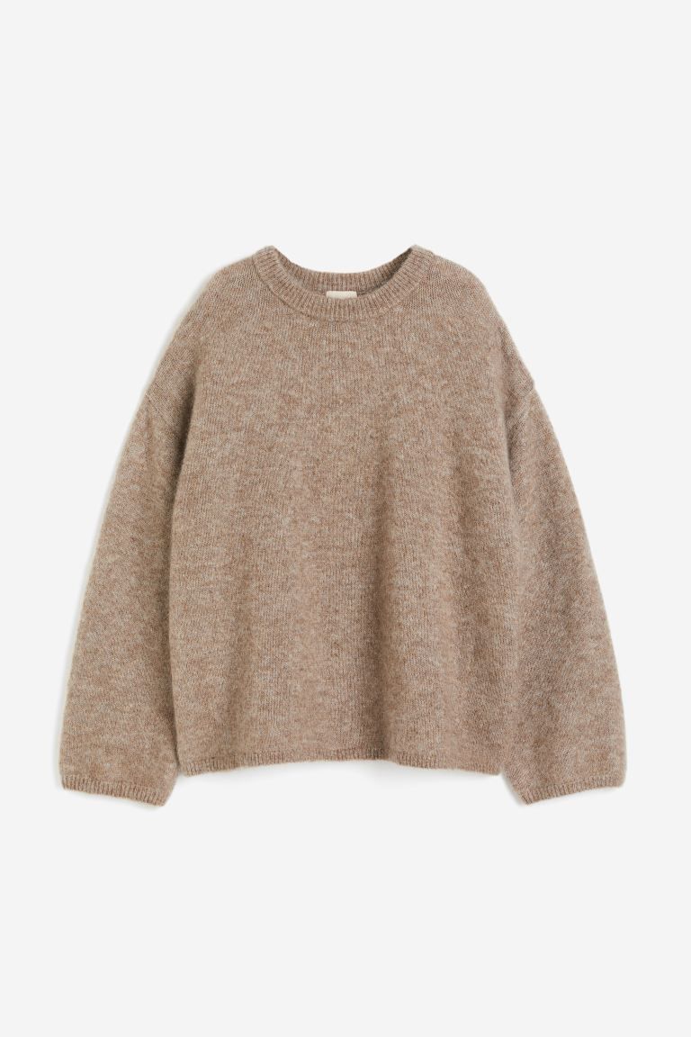Oversized Mohair-blend Sweater - Dark beige - Ladies | H&M US | H&M (US + CA)